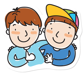 Two Hugging Boys Drawing Free PNG
