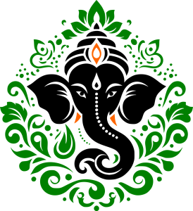 Green Ganesha Mandala Art Free PNG