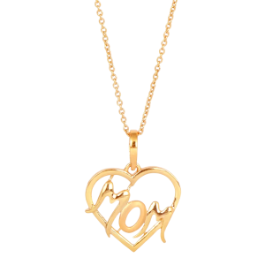 Gold Mom Heart Pendant Necklace Transparent Background