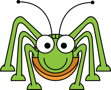 Cute Green Bug Cartoon Character Clipart