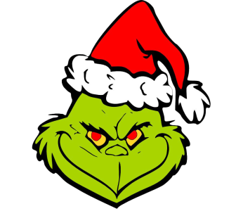 Grinch Face With Santa Hat Free PNG