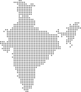 India Map Made Of Gray Dots Clipart
