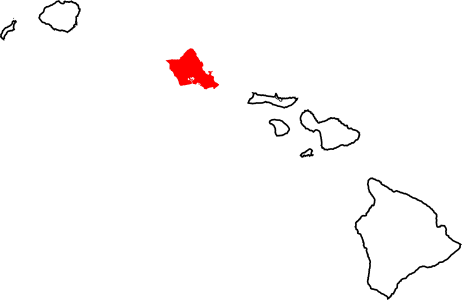 Hawaii Map Oahu Highlighted Clipart
