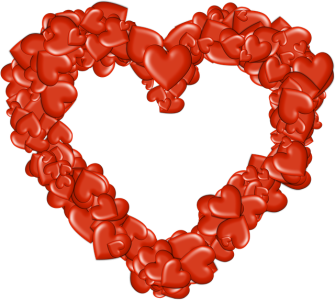 Red Heart Shape Made Of Hearts Free PNG