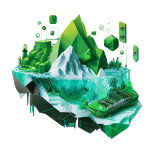 3D Green Mountain Landscape Free PNG