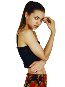 Female Fashion Model Posing PNG Image