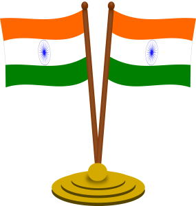 Crossed Indian National Flags Clipart