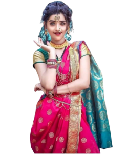 Beautiful Indian Woman In Pink Sari Clipart