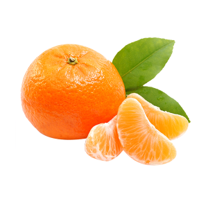 Fresh Mandarin Orange with Leaves Free PNG