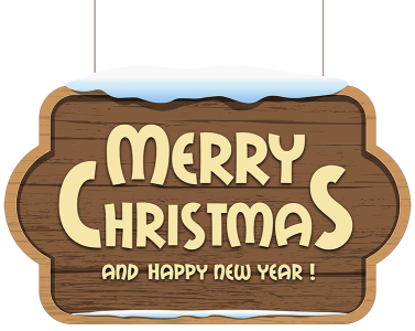 Wooden Merry Christmas Sign Clipart