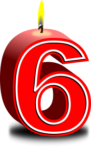 Red Birthday Candle Number 6 Clipart