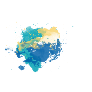 Blue and Yellow Watercolor Splash Free PNG