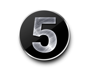 Metallic Number 5 Button Clipart