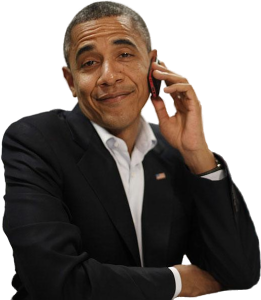 Barack Obama Talking On Phone Transparent Background