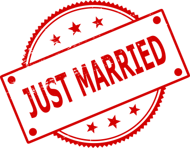 Just Married Red Grunge Stamp Free PNG