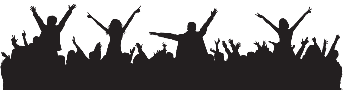Cheering Crowd Party Silhouette Free Clipart