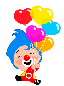Cute Plim Plim Clown With Balloons Free Clipart
