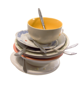 Stack Of Dirty Dishes And Bowls Free PNG