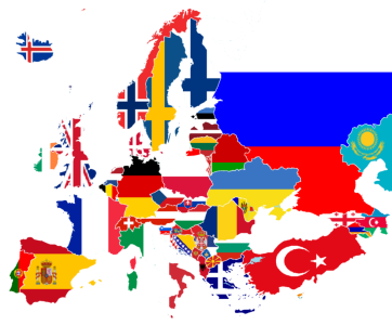 Map Of Europe With Country Flags Free PNG