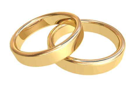 Two Gold Wedding Rings Interlocked Free Clipart