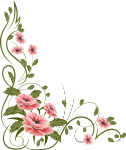 Pink Floral Corner Border Design Free PNG