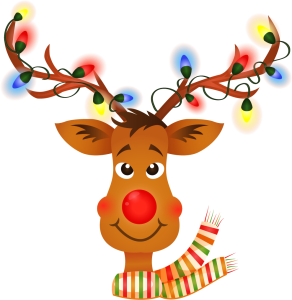 Cute Reindeer With Christmas Lights Free PNG
