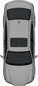 Silver Car Top View Vector Free Clipart