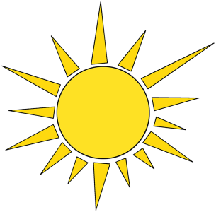 Simple Yellow Sun Vector Clipart Transparent Background