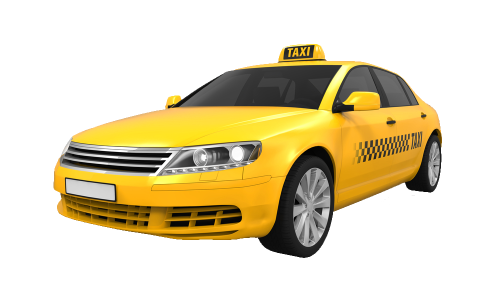 Yellow Taxi Sedan Car Transparent Background