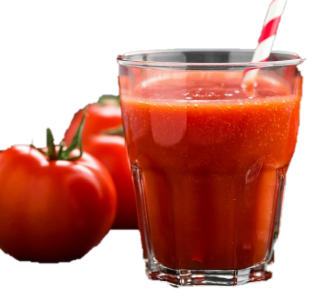 Glass of Tomato Juice with Tomatoes PNG Image