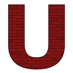 Letter U Red Brick Texture Transparent Background