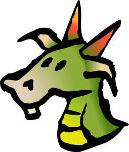 Cartoon Green Dragon Head Clipart