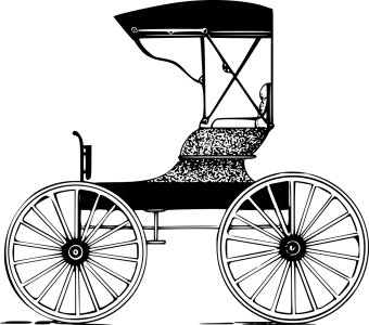 Vintage Horse Carriage Silhouette Transparent Background