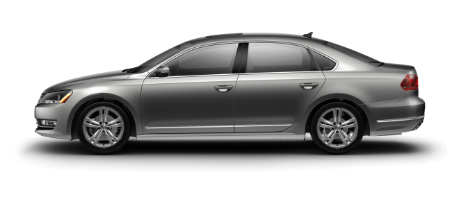 Silver Volkswagen Passat Side View PNG Image
