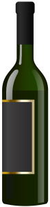 Green Wine Bottle with Blank Label Clipart