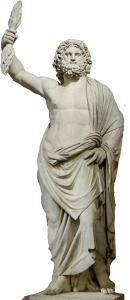 Zeus Jupiter White Marble Statue Clipart