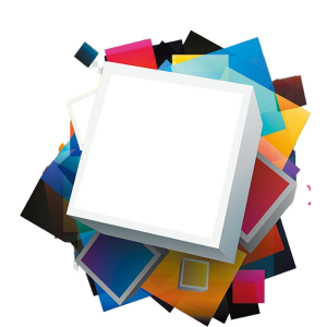 Free 3D Colorful Cubes Frame PNG