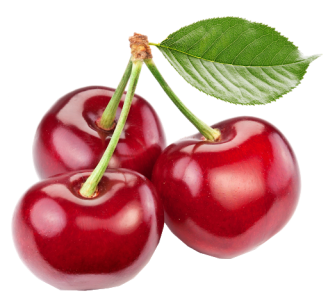 Three Red Cherries With Leaf Free Clipart