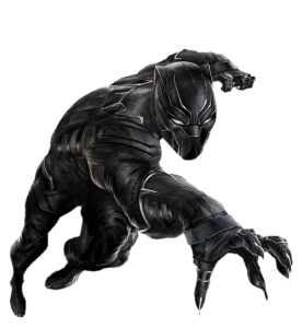 Black Panther Crouching Superhero PNG Image