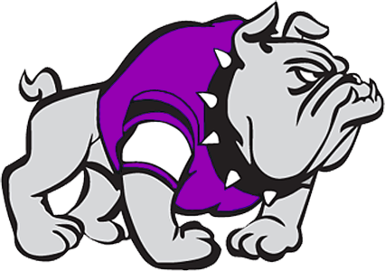 Bulldog Mascot Body Purple Shirt Clipart