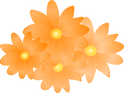 Orange Flowers Vector Clipart
