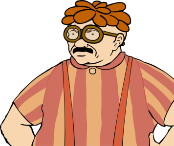 Funny Cartoon Man with Glasses Free PNG