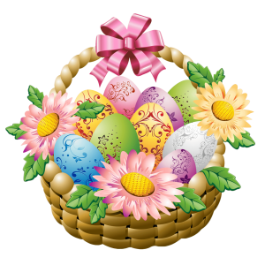 Easter Basket With Eggs Clipart