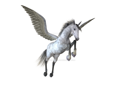 White Flying Pegasus Clipart
