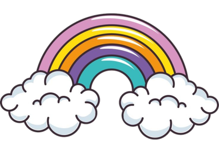 Cute Rainbow With Clouds Clipart