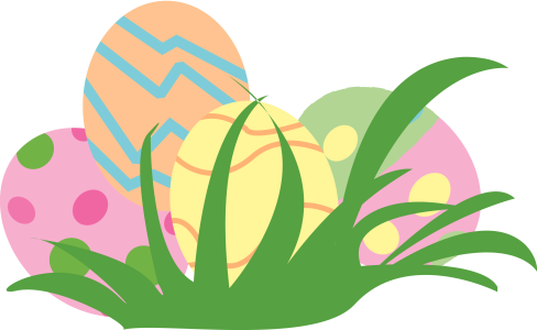 Colorful Easter Eggs Grass Clipart
