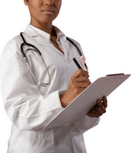 Black Female Doctor Clipboard Clipart