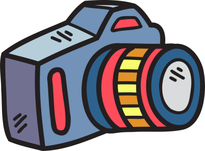 DSLR Camera Doodle Illustration Free PNG