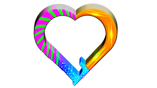 3D Colorful Abstract Heart Clipart