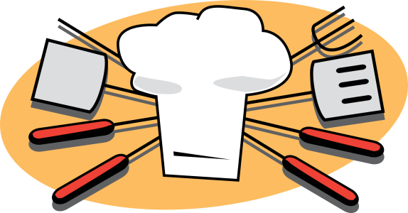 Chef Hat and Cooking Utensils Clipart